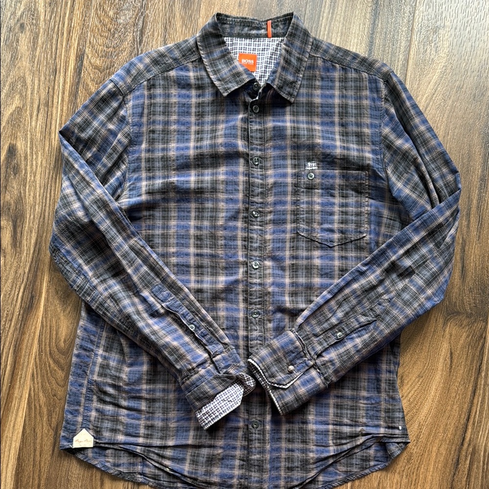 Hugo Boss Blue Casual Button Down Shirt
